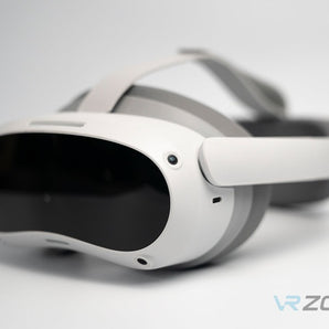Pico 4 Global Edition 128Gb and 256Gb headset in a grey background for sale at VR Zone in Adelaide Australia