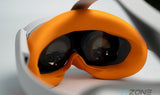 Pico 4 orange silicone face cover in a grey background for sale at VR Zone in Adelaide Australia