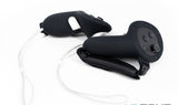 Meta Quest 3 controllers silicone and PU leather covers in black in a white background for sale at VR Zone in Adelaide Australia