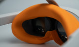 Pico 4 silicone orange face cover in a grey background for sale at VR Zone in Adelaide Australia
