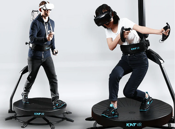 Man and women playing on a KAT Walk C 2 Core Treadmill for sale at VR Zone in Adelaide Australia