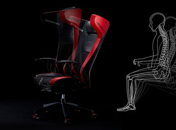 Okamura Striker gaming chair in red and black for sale at VR Zone in Adelaide Australia