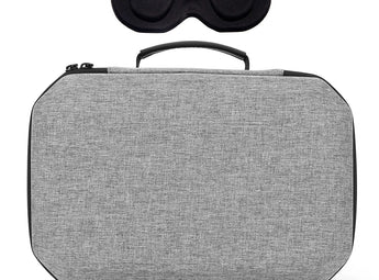 Meta Quest 3 grey carry case and black lens cover in a white background for sale at VR Zone in Adelaide Australia