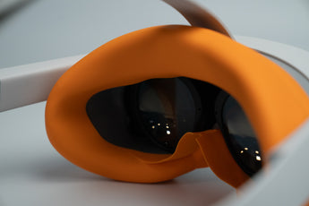 Pico 4 Orange silicone face cover in grey background for sale at VR Zone in Adelaide Australia