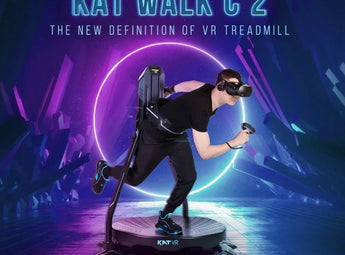 Man playing VR on a KAT Walk C2 for sale at VR Zone in Adelaide Australia